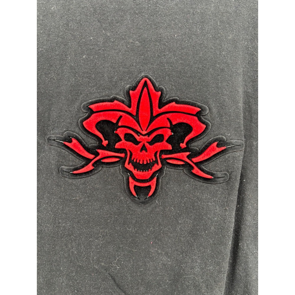 Top Heavy T Shirt Mens Black Jester Skull Embroidered Streetwear XL Vintage Y2K